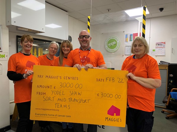 Yodel colleagues donate over £3,000 to Maggie’s Cancer Centre in Oldham