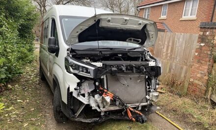 Collision between a train and a delivery van at Home Farm level crossing