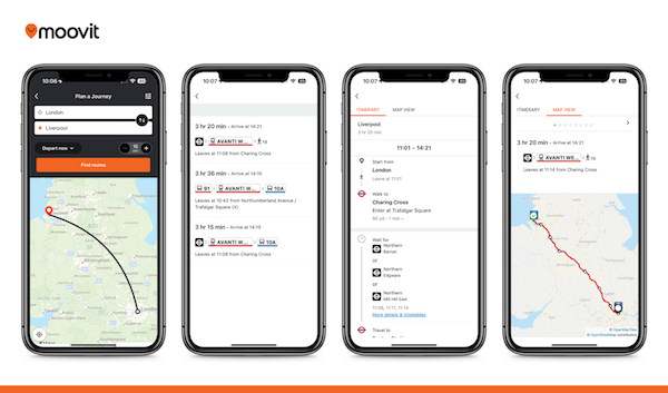 Moovit Introduces Robust Mobility Feature for  Inter Region Journey Planning in the UK Countrywide